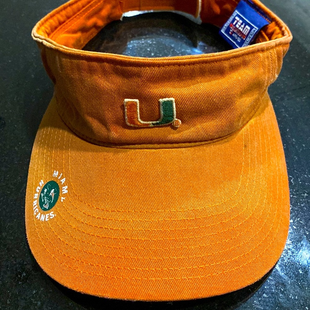 Vintage Miami Hurricanes Visor by Team Edition Apparel, OS adjustable Velcro